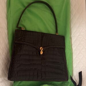 Vintage Crocodile Leather Handbag. Made in France. Susan Handbags